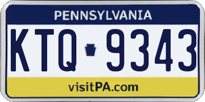 PA license plate KTQ9343