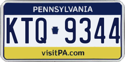 PA license plate KTQ9344