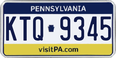 PA license plate KTQ9345