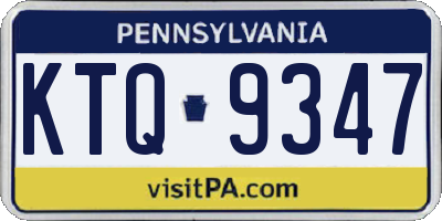 PA license plate KTQ9347