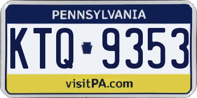 PA license plate KTQ9353