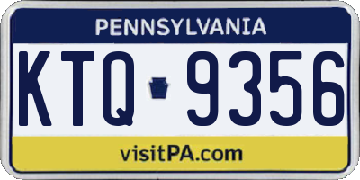 PA license plate KTQ9356