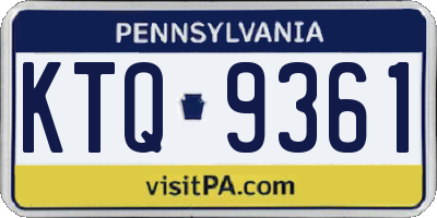 PA license plate KTQ9361