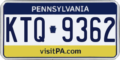 PA license plate KTQ9362