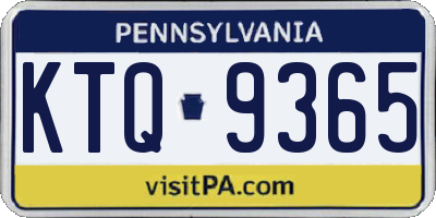 PA license plate KTQ9365