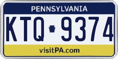 PA license plate KTQ9374