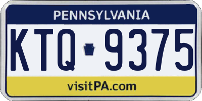 PA license plate KTQ9375