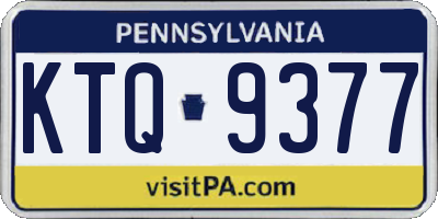 PA license plate KTQ9377