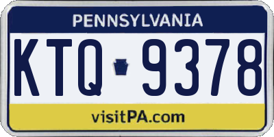 PA license plate KTQ9378