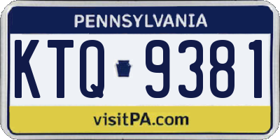 PA license plate KTQ9381