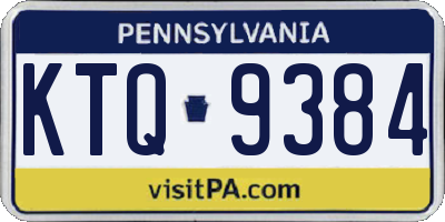 PA license plate KTQ9384