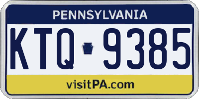 PA license plate KTQ9385
