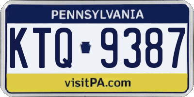 PA license plate KTQ9387