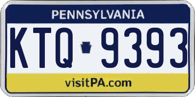 PA license plate KTQ9393