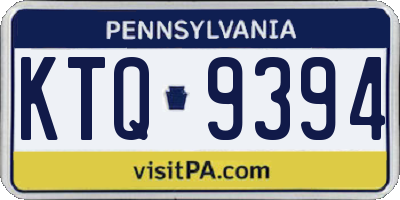 PA license plate KTQ9394
