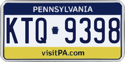 PA license plate KTQ9398