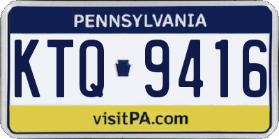 PA license plate KTQ9416