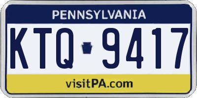 PA license plate KTQ9417