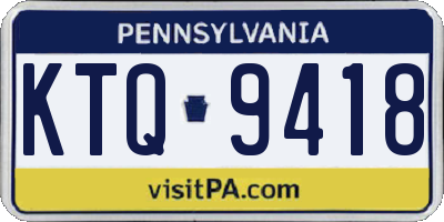 PA license plate KTQ9418