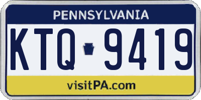 PA license plate KTQ9419