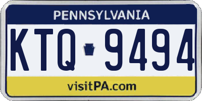 PA license plate KTQ9494