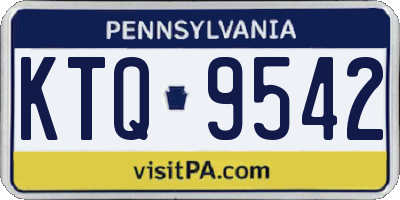 PA license plate KTQ9542