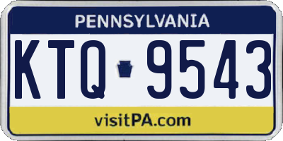 PA license plate KTQ9543
