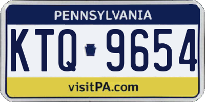 PA license plate KTQ9654