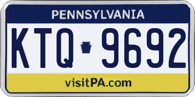 PA license plate KTQ9692