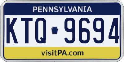 PA license plate KTQ9694