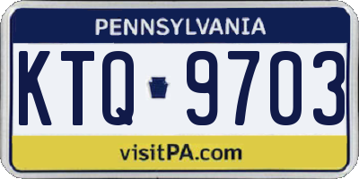 PA license plate KTQ9703