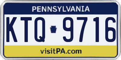 PA license plate KTQ9716