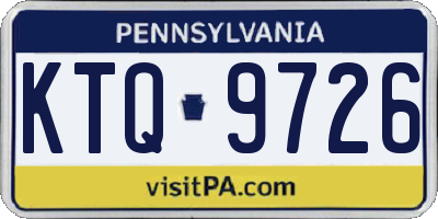 PA license plate KTQ9726