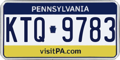 PA license plate KTQ9783