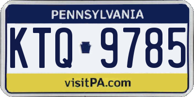 PA license plate KTQ9785