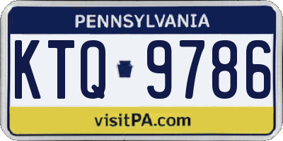 PA license plate KTQ9786