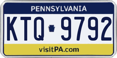 PA license plate KTQ9792
