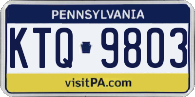 PA license plate KTQ9803