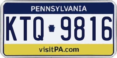 PA license plate KTQ9816