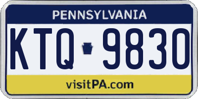PA license plate KTQ9830