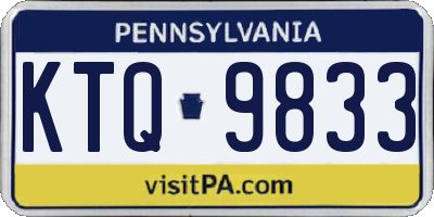 PA license plate KTQ9833