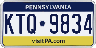 PA license plate KTQ9834