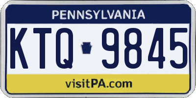 PA license plate KTQ9845