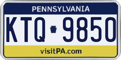 PA license plate KTQ9850