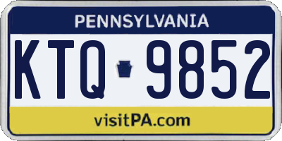 PA license plate KTQ9852