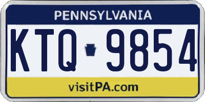 PA license plate KTQ9854