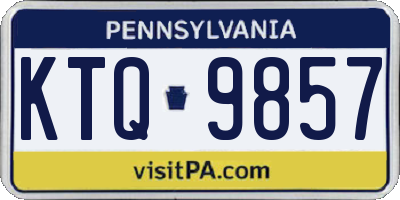 PA license plate KTQ9857