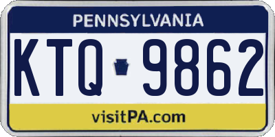 PA license plate KTQ9862