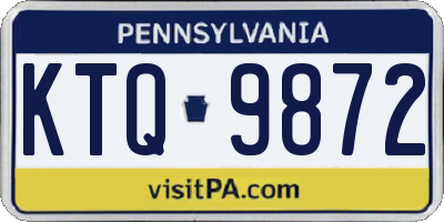 PA license plate KTQ9872