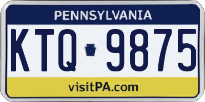 PA license plate KTQ9875
